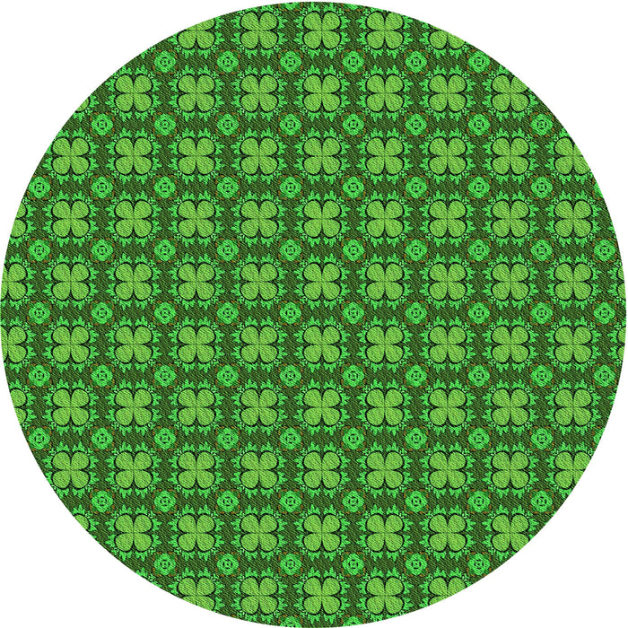 Square Patterned Deep Emerald Green Rug, pat3056grn