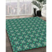 Machine Washable Transitional Lime Mint Green Rug in a Family Room, wshpat3056lblu