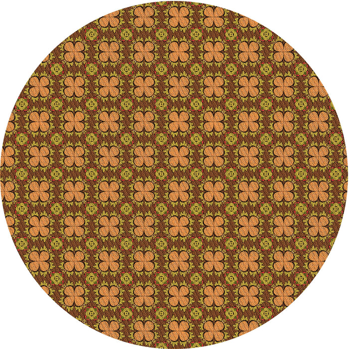 Square Patterned Saffron Red Rug, pat3056org