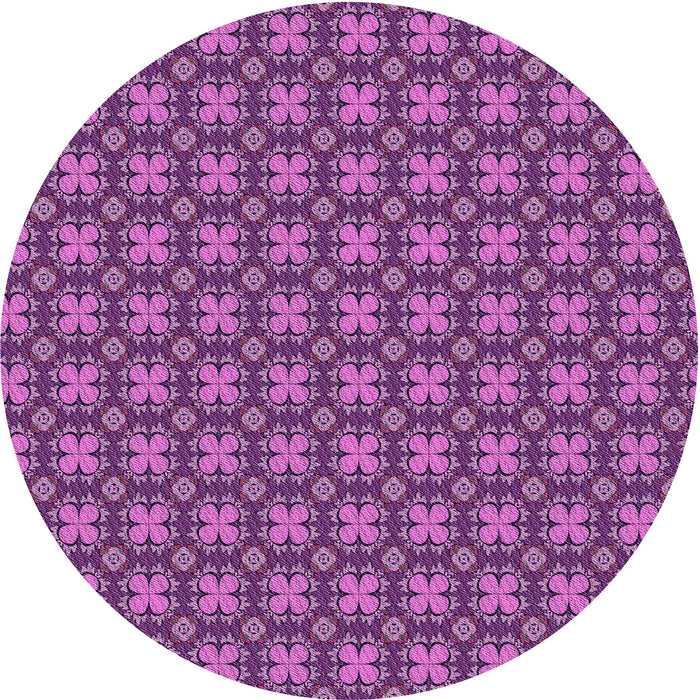 Square Patterned Dark Magenta Purple Rug, pat3056pur