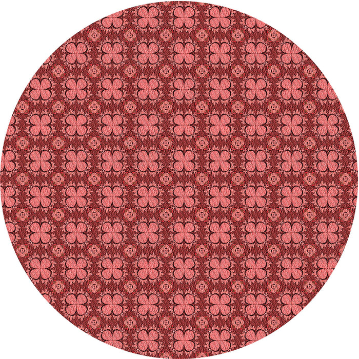 Square Patterned Red Rug, pat3056rd