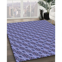 Patterned Deep Periwinkle Purple Rug, pat3057blu