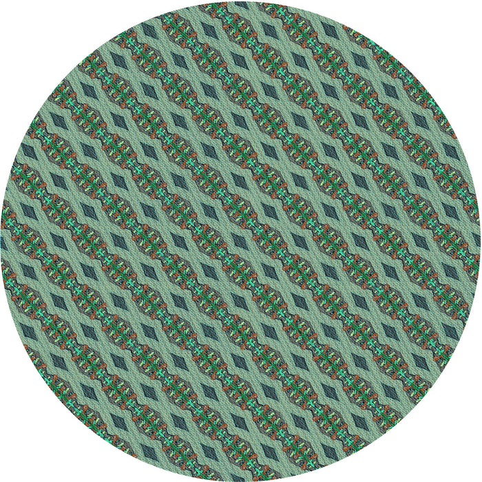 Square Machine Washable Transitional Emerald Green Rug in a Living Room, wshpat3057lblu