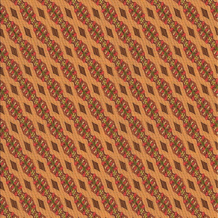 Patterned Tomato Red Rug, pat3057org