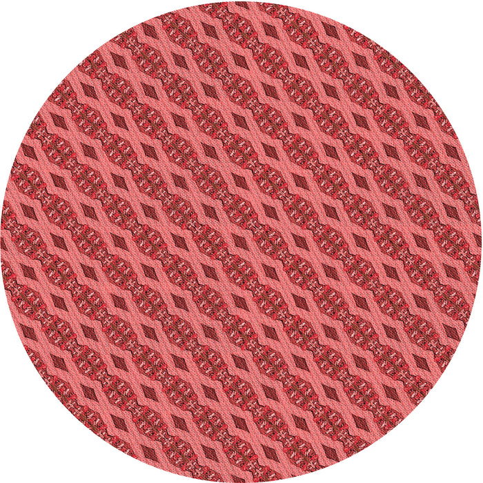 Square Patterned Red Rug, pat3057rd