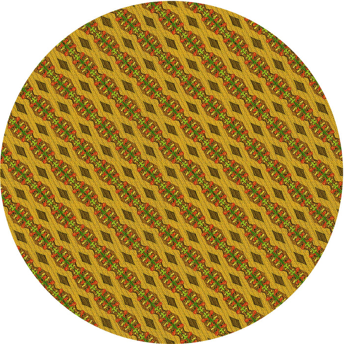 Square Machine Washable Transitional Yellow Rug in a Living Room, wshpat3057yw