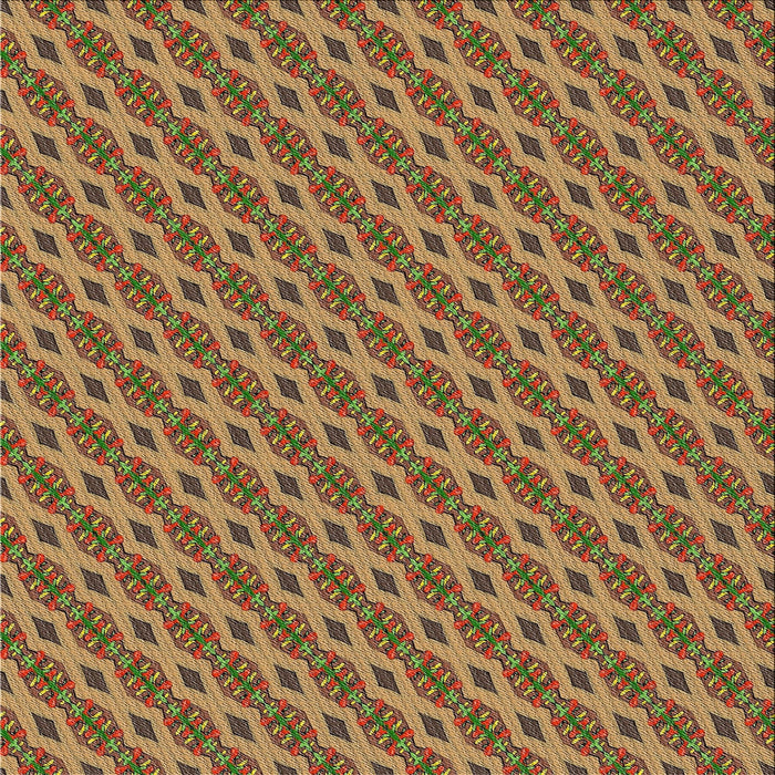 Square Patterned Metallic Gold Novelty Rug, pat3057