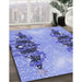 Machine Washable Transitional Jeans Blue Rug in a Family Room, wshpat3058blu