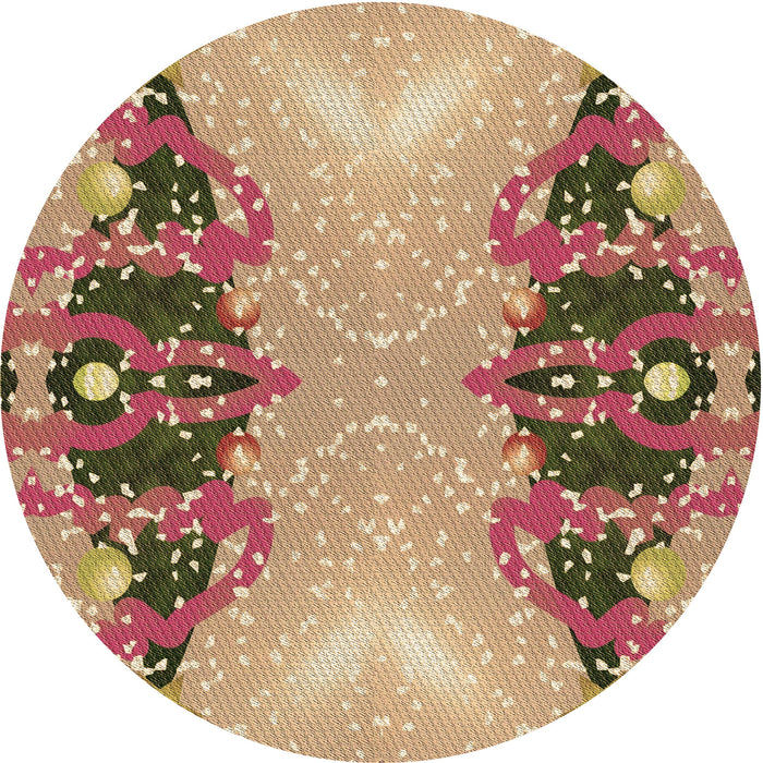 Square Patterned Chestnut Red Rug, pat3058brn