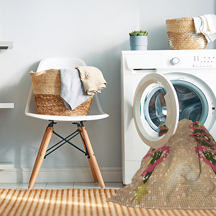 Machine Washable Transitional Chestnut Red Rug in a Washing Machine, wshpat3058brn