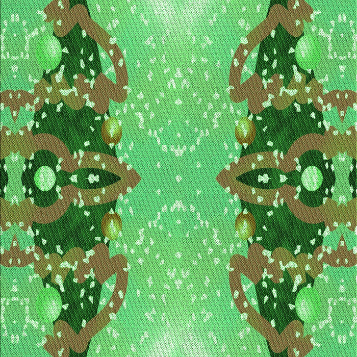 Patterned Dark Lime Green Rug, pat3058grn