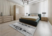 Patterned Silver Gray Rug in a Bedroom, pat3058gry