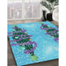 Machine Washable Transitional Glacial Blue Ice Blue Rug in a Family Room, wshpat3058lblu