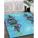 Patterned Glacial Blue Ice Blue Rug in Family Room, pat3058lblu