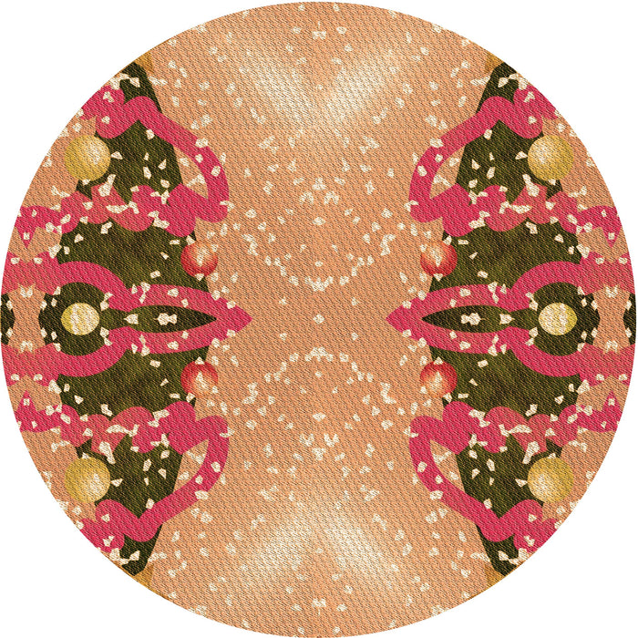 Square Machine Washable Transitional Yellow Orange Rug in a Living Room, wshpat3058org