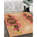 Machine Washable Transitional Yellow Orange Rug in a Family Room, wshpat3058org