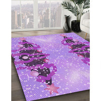 Patterned Dark Orchid Purple Rug, pat3058pur