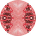 Square Patterned Light Coral Pink Rug, pat3058rd