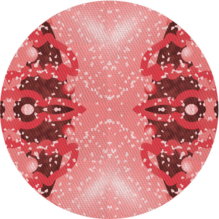 Square Machine Washable Transitional Light Coral Pink Rug in a Living Room, wshpat3058rd