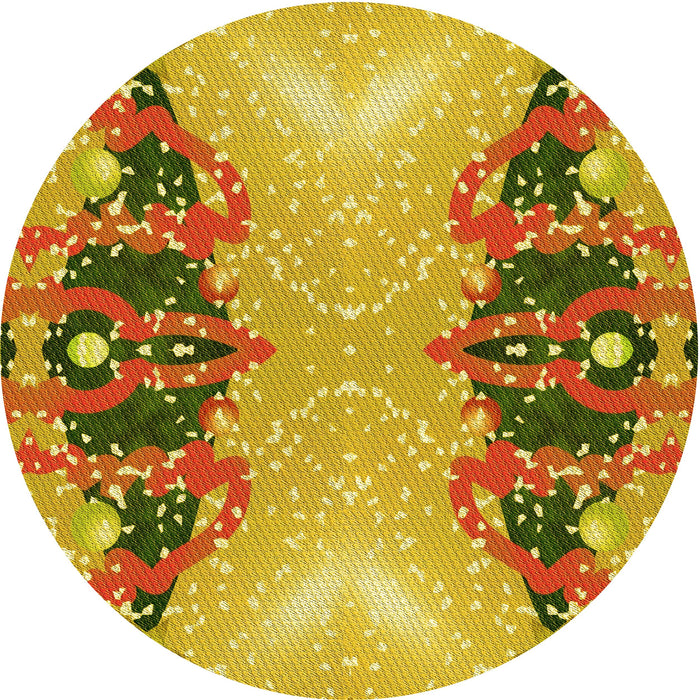 Square Machine Washable Transitional Bright Gold Yellow Rug in a Living Room, wshpat3058yw