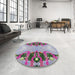 Round Patterned Purple Novelty Rug in a Office, pat3058