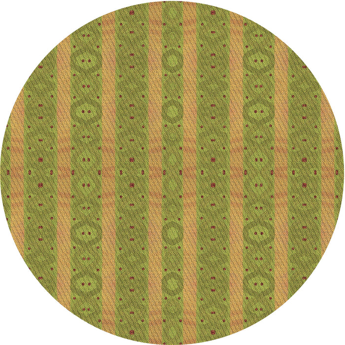 Square Machine Washable Transitional Dark Yellow Green Rug in a Living Room, wshpat3059brn
