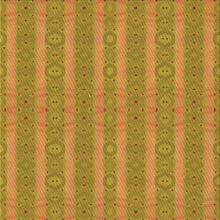 Round Patterned Yellow Rug, pat3059org