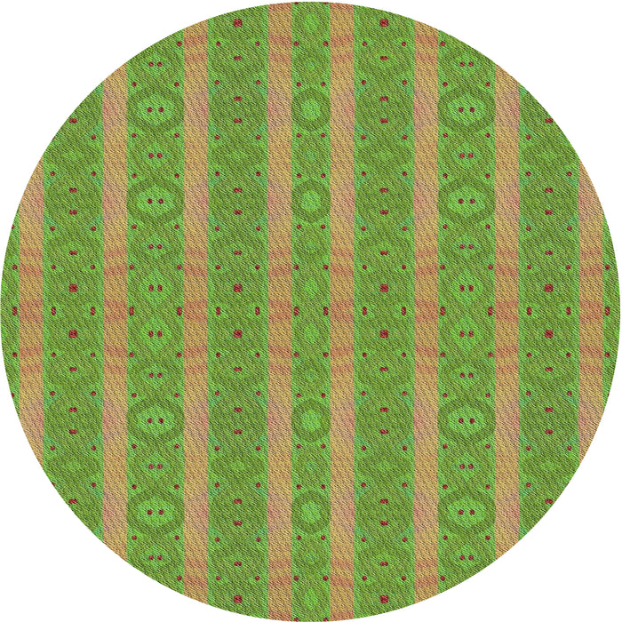 Sideview of Patterned Green Novelty Rug, pat3059