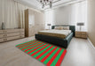 Machine Washable Transitional Neon Green Rug in a Bedroom, wshpat305