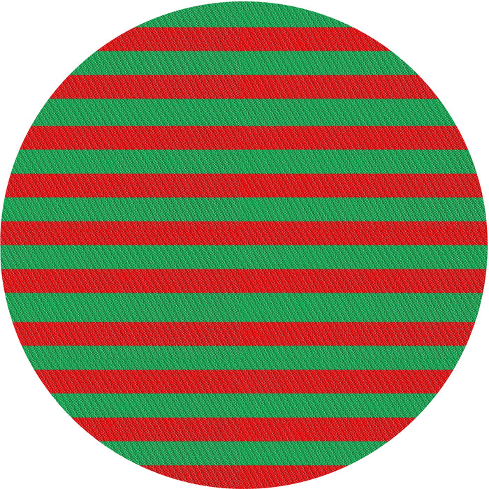 Sideview of Patterned Neon Green Novelty Rug, pat305