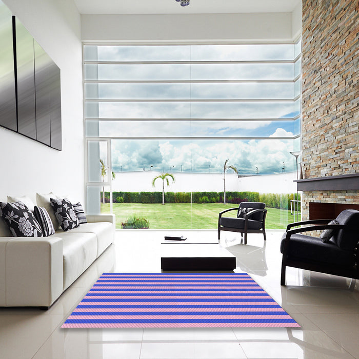 Square Patterned Plum Purple Rug in a Living Room, pat306pur