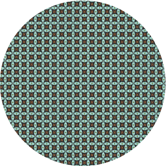 Square Patterned Medium Aqua Marine Green Rug, pat3060lblu