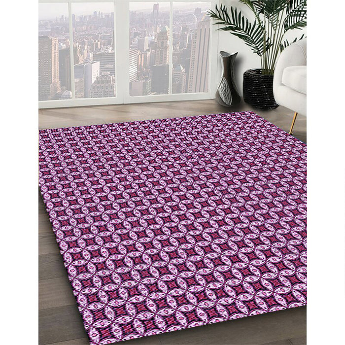 Patterned Purple Rug in Family Room, pat3060pur