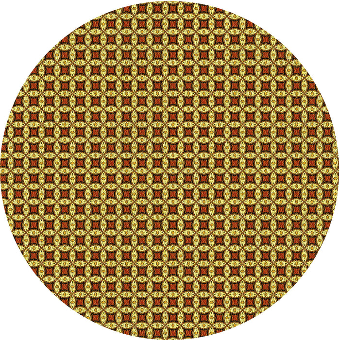 Square Patterned Saffron Red Rug, pat3060yw