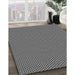 Patterned Dark Gray Black Rug in Family Room, pat3061gry