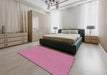 Machine Washable Transitional HotPink Rug in a Bedroom, wshpat3062