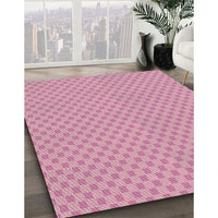 Patterned Dark Pink Novelty Rug, pat3063