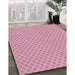 Patterned Dark Pink Novelty Rug in Family Room, pat3063