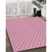Machine Washable Transitional Dark Pink Rug in a Family Room, wshpat3063