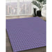 Patterned Purple Rug in Family Room, pat3064blu