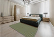 Patterned Green Rug in a Bedroom, pat3064lblu