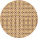 Square Patterned Yellow Rug, pat3066brn