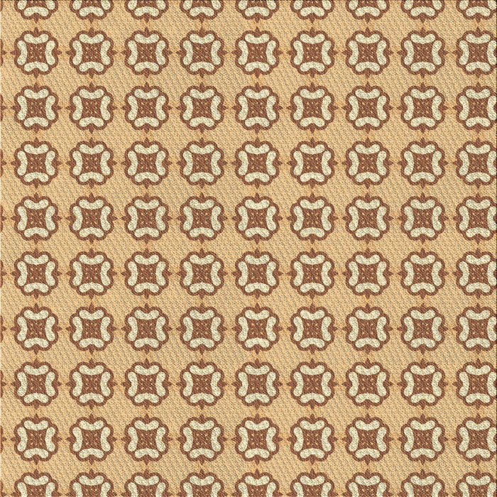 Round Patterned Yellow Rug, pat3066brn