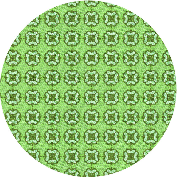 Square Patterned Dark Lime Green Rug, pat3066grn
