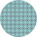 Square Patterned Sea Green Rug, pat3066lblu
