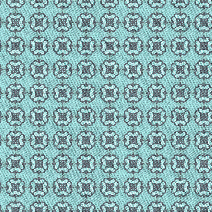 Round Patterned Sea Green Rug, pat3066lblu