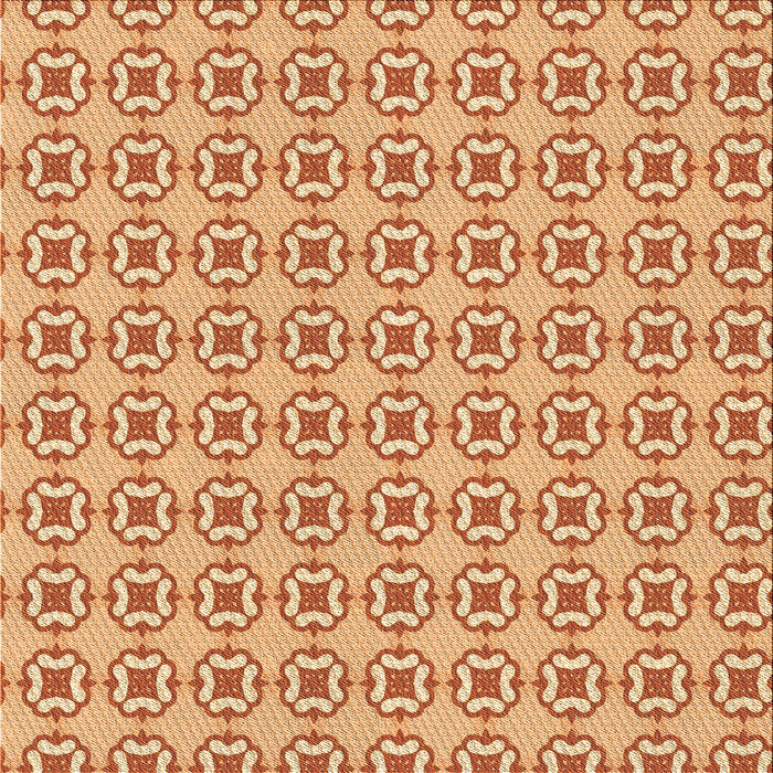 Round Patterned Orange Red Orange Rug, pat3066org