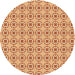 Square Patterned Orange Red Orange Rug, pat3066org