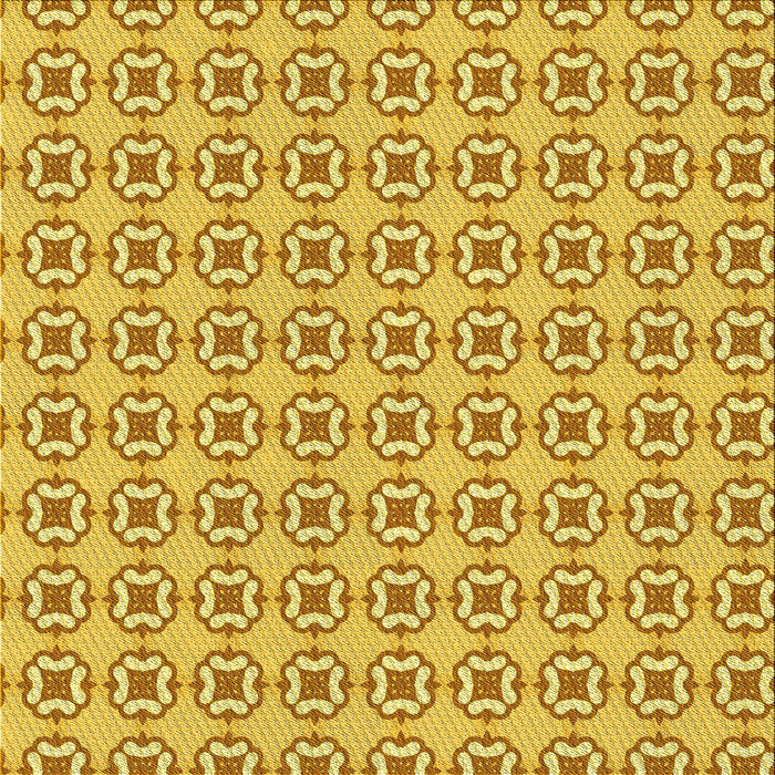 Round Machine Washable Transitional Bold Yellow Rug, wshpat3066yw