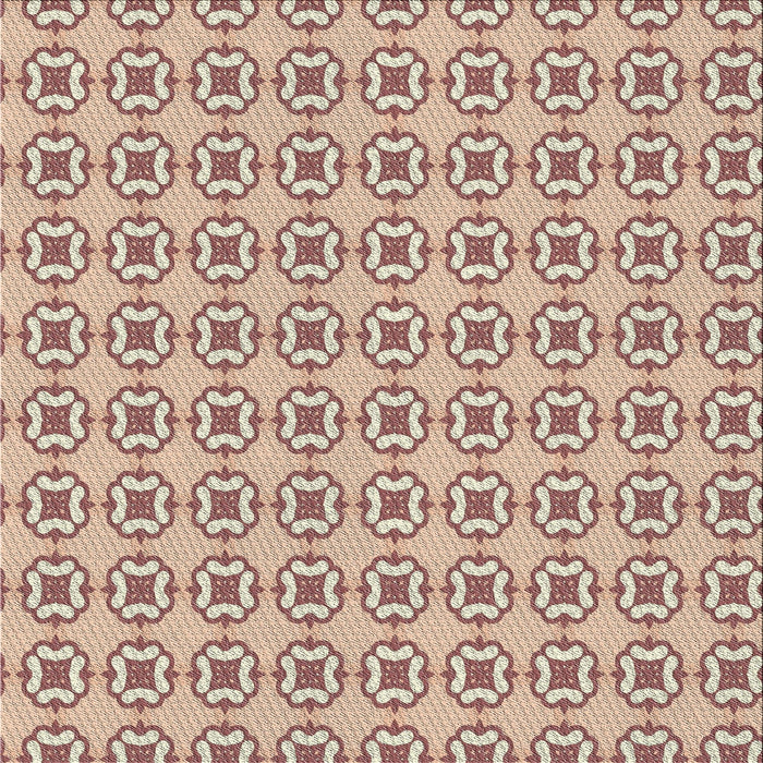 Square Patterned Cherry Red Novelty Rug, pat3066